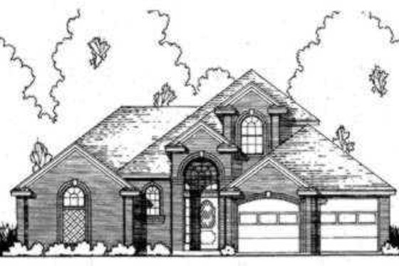 Exterior - Front Elevation for European House Plan #40-304 - 3 bed, 2.5 bath