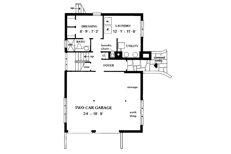 Home Plan - Floor Plan - Lower Floor for Contemporary House Plan #456-69 - 3 bed, 3.5 bath