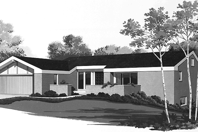 House Blueprint - Contemporary Exterior - Front Elevation Plan #72-768