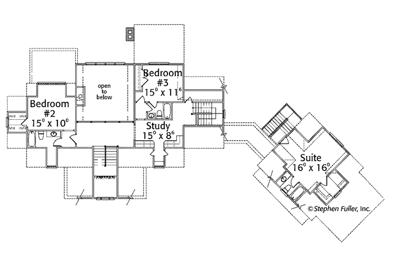 Home Plan - Floor Plan - Upper Floor for Craftsman House Plan #429-272 - 3 bed, 3.5 bath