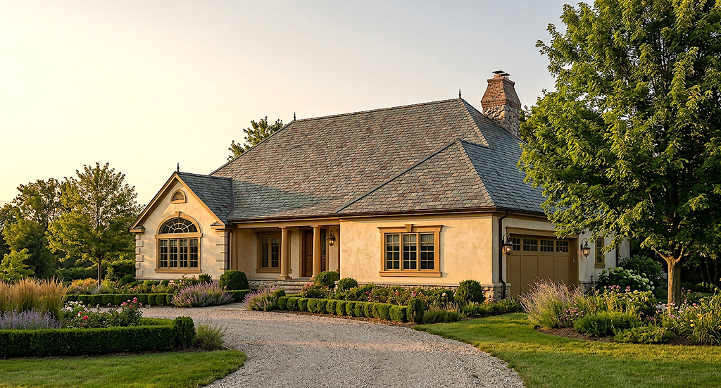 Exterior - Front Elevation 2 for European House Plan #30-262 - 3 bed, 3 bath