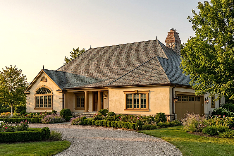 Exterior - Front Elevation 2 for European House Plan #30-262 - 3 bed, 3 bath