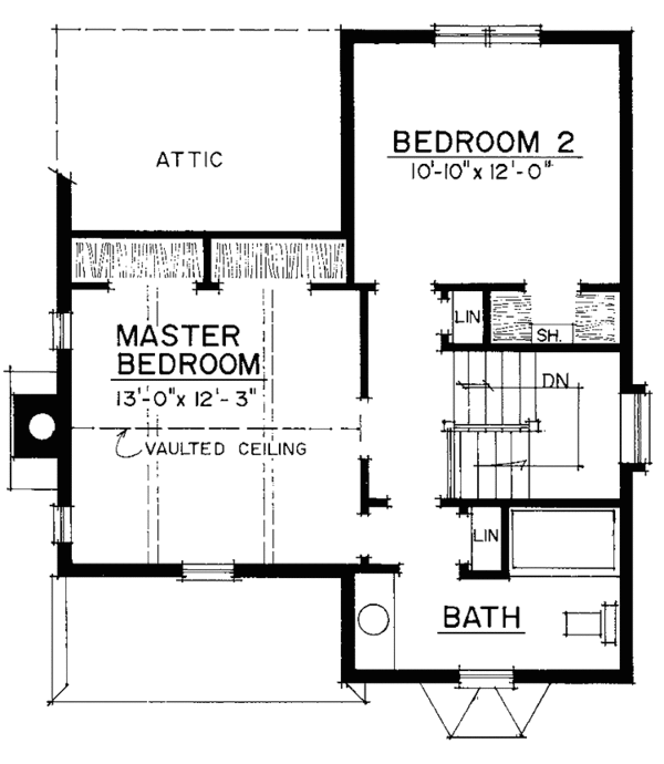 House Blueprint - Craftsman Floor Plan - Upper Floor Plan #1016-3