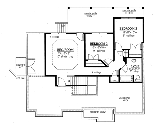 Home Plan - Ranch Floor Plan - Lower Floor Plan #437-77