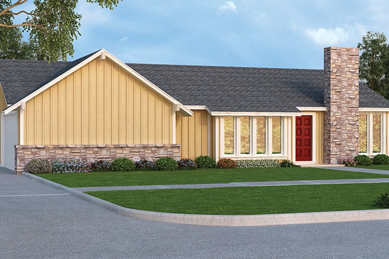 Home Plan - Exterior - Front Elevation 4 for Ranch House Plan #45-535 - 3 bed, 2 bath