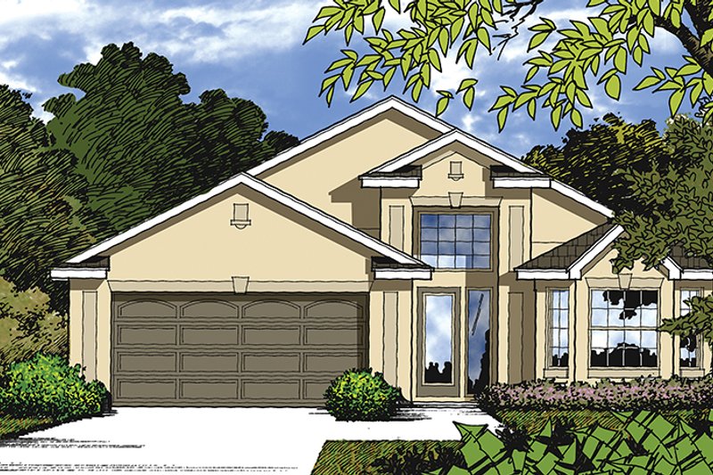 Mediterranean Style House Plan - 3 Beds 2 Baths 1474 Sq/Ft Plan #417 ...