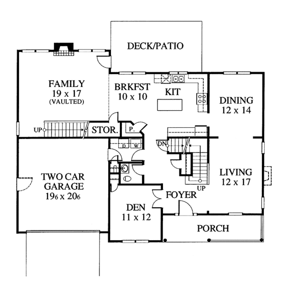 House Design - Country Floor Plan - Main Floor Plan #1053-31