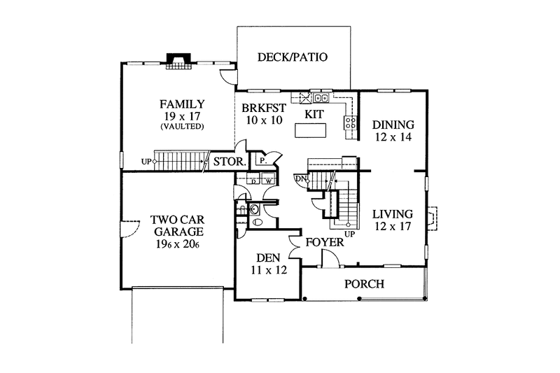 Architectural House Design - Floor Plan - Main Floor for Country House Plan #1053-31 - 4 bed, 2.5 bath