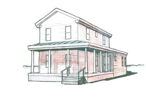 Exterior - Other Elevation for Farmhouse House Plan #486-1 - 3 bed, 2 bath