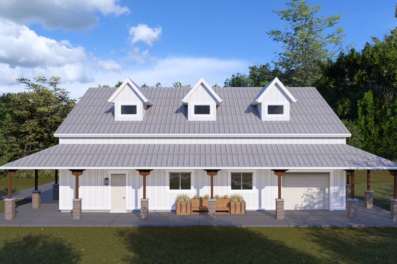 Dream House Plan - Barndominium Exterior - Front Elevation Plan #1060-232