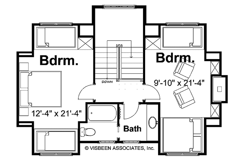 Home Plan - Floor Plan - Upper Floor for Craftsman House Plan #928-90 - 3 bed, 2 bath