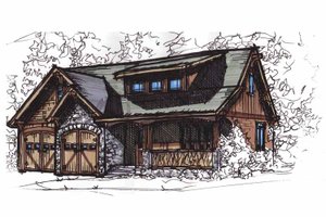 Architectural House Design - Craftsman Exterior - Front Elevation Plan #17-2813