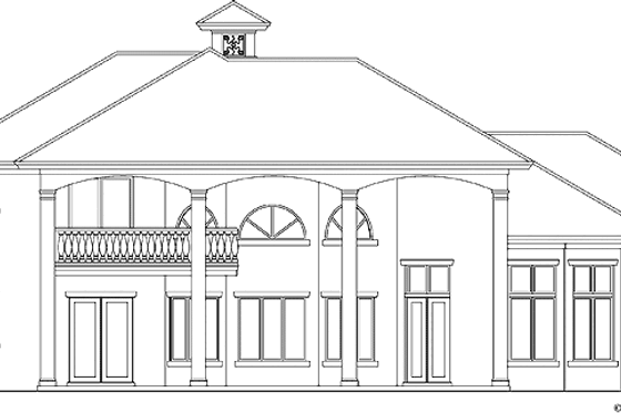 Exterior - Rear Elevation 1 for Mediterranean House Plan #930-57 - 4 bed, 3.5 bath
