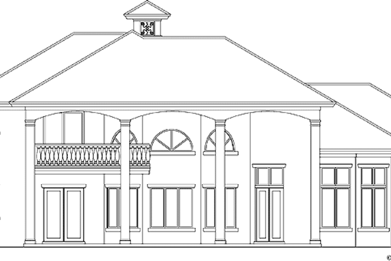 Home Plan - Exterior - Rear Elevation 1 for Mediterranean House Plan #930-57 - 4 bed, 3.5 bath