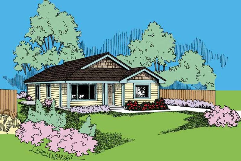 House Blueprint - Craftsman Exterior - Front Elevation Plan #60-720