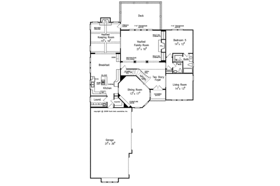 Floor Plan - Main Floor for Tudor House Plan #927-423 - 5 bed, 4.5 bath