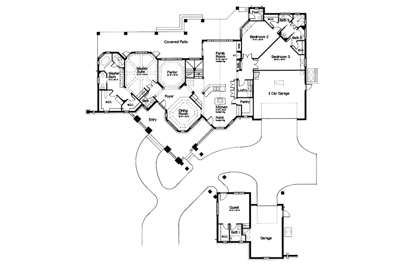 House Blueprint - Floor Plan - Main Floor for Craftsman House Plan #417-742 - 4 bed, 4 bath