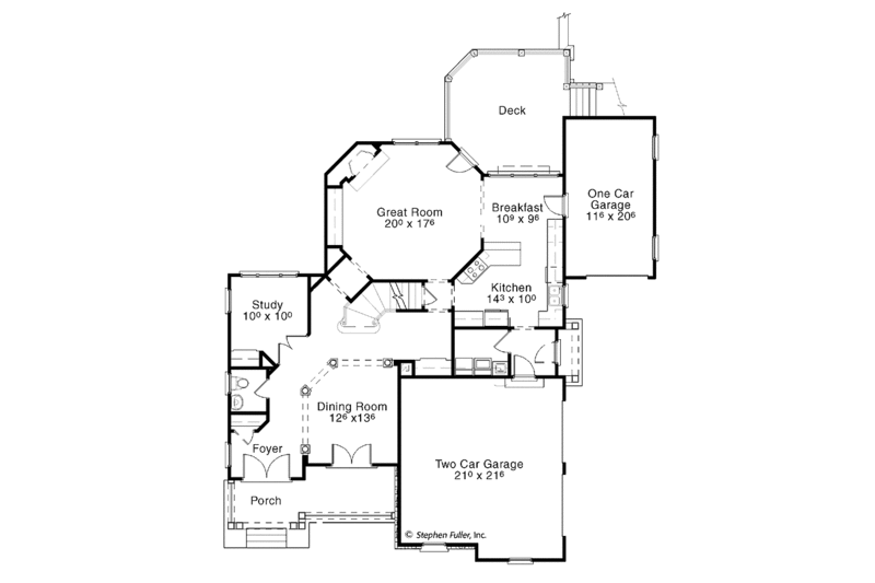 Dream House Plan - Floor Plan - Main Floor for Colonial House Plan #429-281 - 4 bed, 2.5 bath