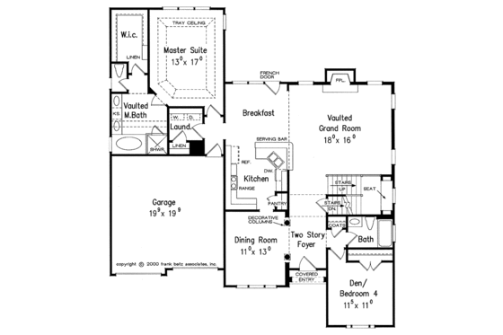 Floor Plan - Main Floor for European House Plan #927-597 - 4 bed, 3 bath