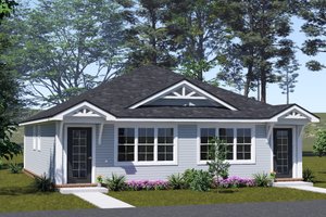 House Blueprint - Exterior - Front Elevation for Craftsman House Plan #513-2436 - 1 bed, 1 bath