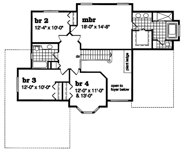 House Blueprint - Country Floor Plan - Upper Floor Plan #47-912