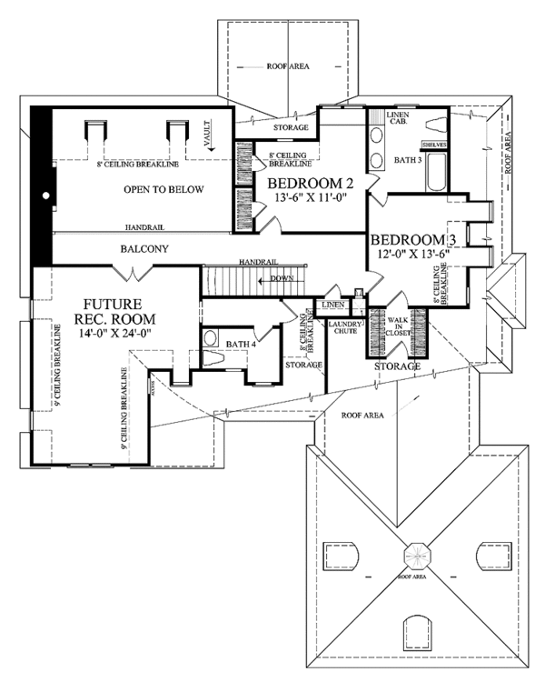Architectural House Design - Tudor Floor Plan - Upper Floor Plan #137-310