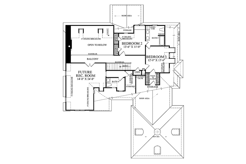 Home Plan - Floor Plan - Upper Floor for Tudor House Plan #137-310 - 4 bed, 3.5 bath