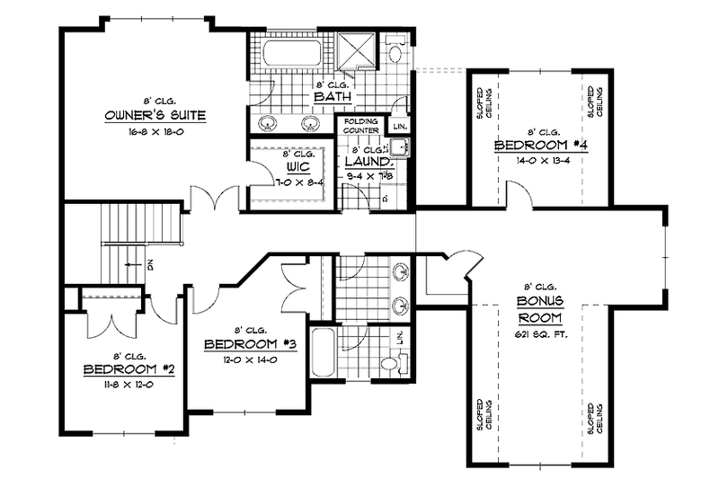 Dream House Plan - Floor Plan - Upper Floor for Traditional House Plan #51-665 - 4 bed, 2.5 bath
