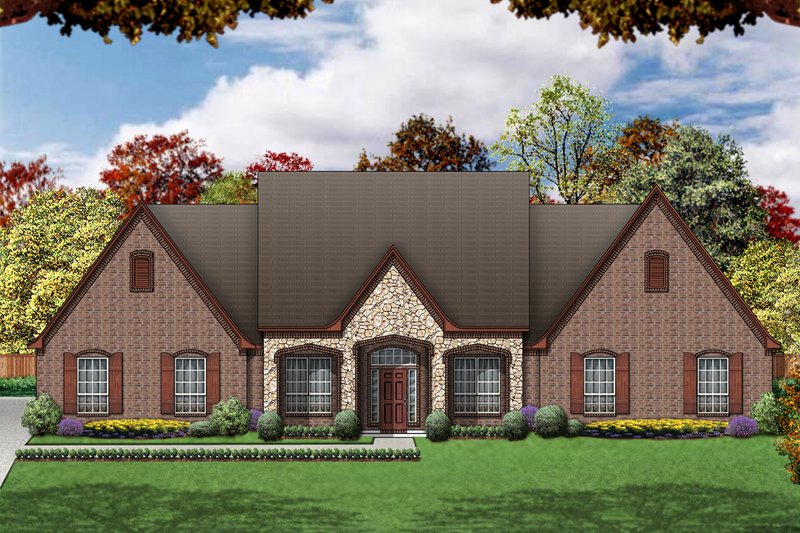 Dream House Plan - European Exterior - Front Elevation Plan #84-398