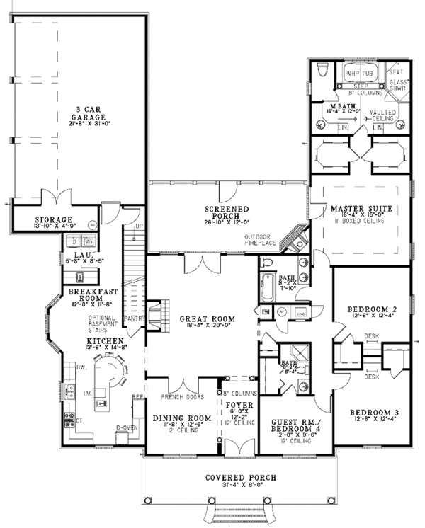 House Design - Colonial Floor Plan - Main Floor Plan #17-2852