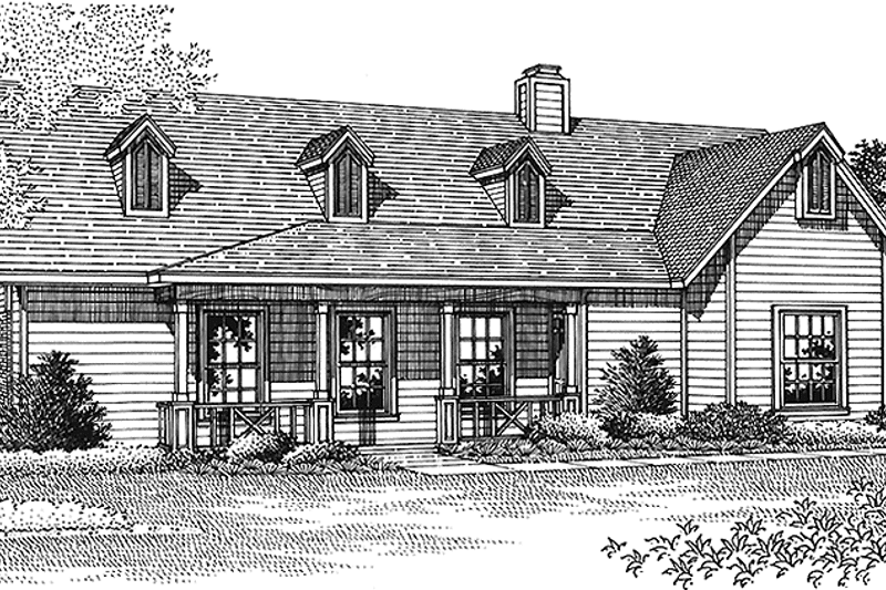 Dream House Plan - Exterior - Front Elevation 3 for Traditional House Plan #45-404 - 3 bed, 2 bath