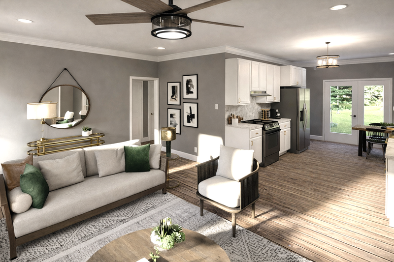 House Blueprint - Interior - Family Room for Traditional House Plan #44-308 - 6 bed, 4 bath