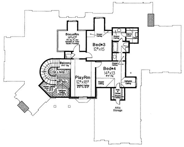 European Floor Plan - Upper Floor Plan #310-194