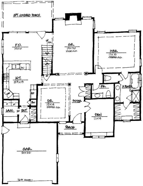 Home Plan - Colonial Floor Plan - Main Floor Plan #328-403