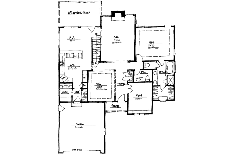 Dream House Plan - Floor Plan - Main Floor for Colonial House Plan #328-403 - 3 bed, 2.5 bath