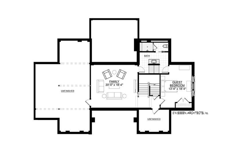 Architectural House Design - Floor Plan - Lower Floor for Contemporary House Plan #928-291 - 4 bed, 5.5 bath