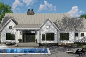 Exterior - Rear Elevation for Farmhouse House Plan #51-1135 - 4 bed, 3 bath