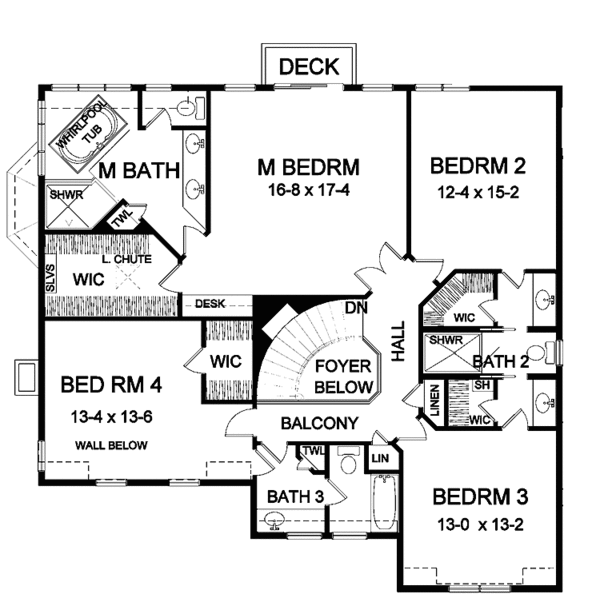 Dream House Plan - Country Floor Plan - Upper Floor Plan #328-431