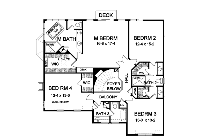 Home Plan - Floor Plan - Upper Floor for Country House Plan #328-431 - 4 bed, 3.5 bath