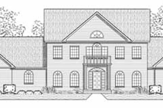 Exterior - Front Elevation for Southern House Plan #65-150 - 4 bed, 5 bath