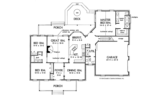 Floor Plan - Main Floor for Country House Plan #929-184 - 3 bed, 2.5 bath