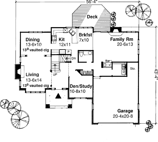 Architectural House Design - Traditional Floor Plan - Main Floor Plan #320-576