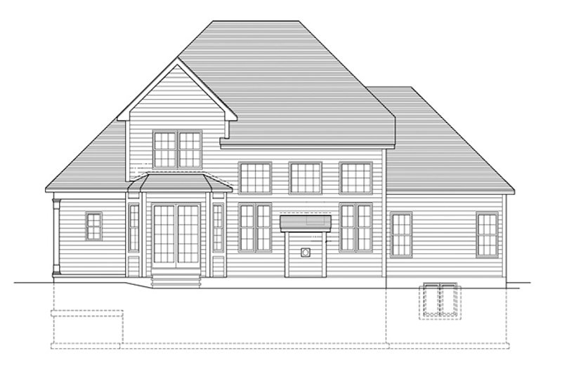 Architectural House Design - Exterior - Rear Elevation for Colonial House Plan #1010-105 - 3 bed, 2.5 bath