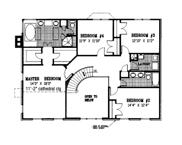 Home Plan - Colonial Floor Plan - Upper Floor Plan #953-14
