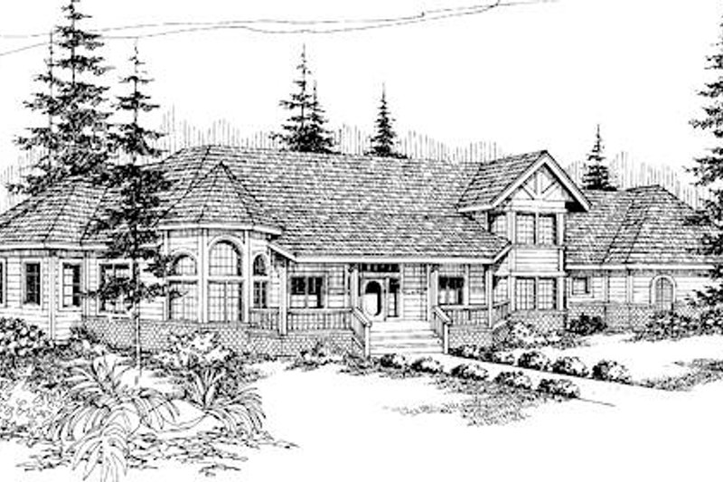 Dream House Plan - Tudor Exterior - Front Elevation Plan #60-241