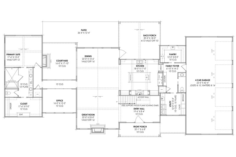 Home Plan - Floor Plan - Main Floor for Farmhouse House Plan #1096-5 - 4 bed, 4.5 bath