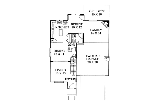 Floor Plan - Main Floor for Traditional House Plan #1053-30 - 3 bed, 2.5 bath
