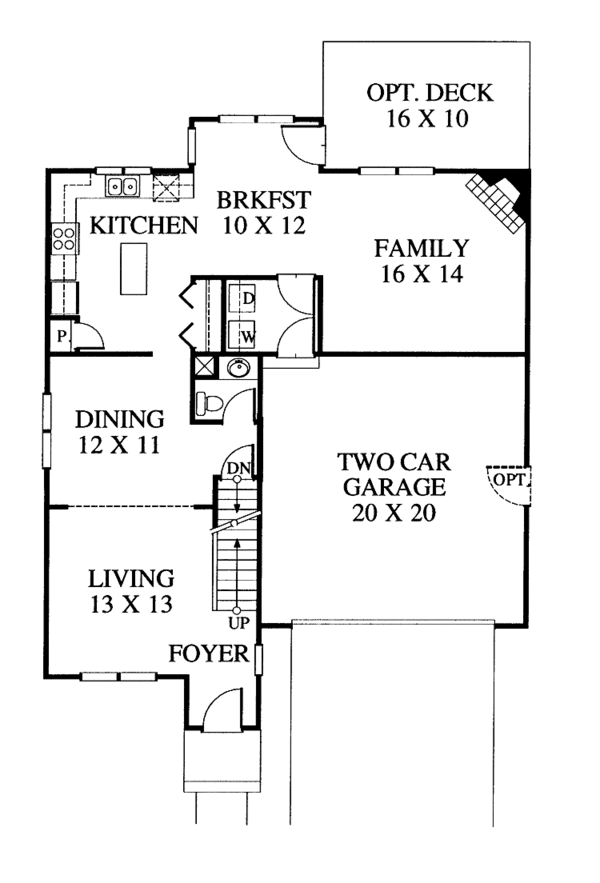 Architectural House Design - Traditional Floor Plan - Main Floor Plan #1053-30