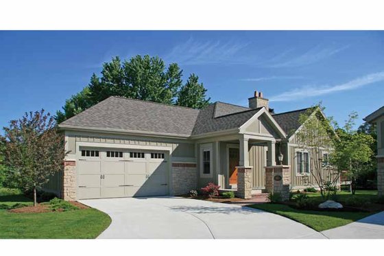 Exterior - Front Elevation 3 for Craftsman House Plan #928-196 - 2 bed, 2.5 bath