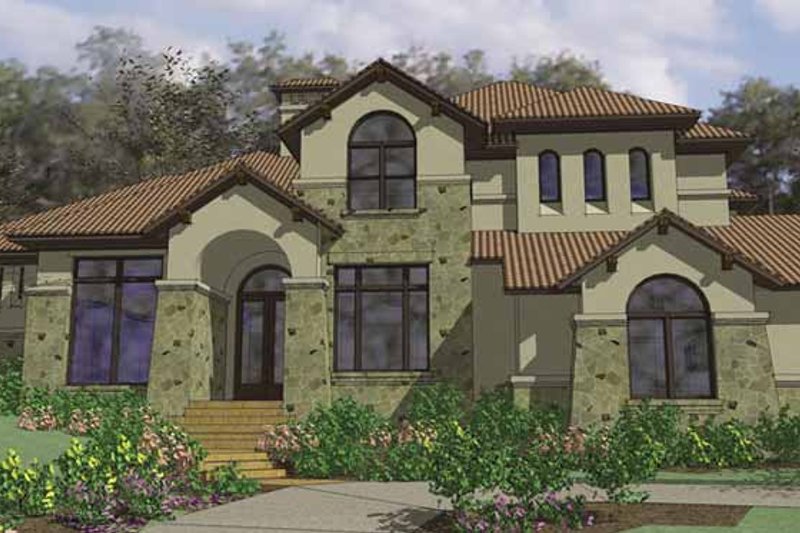 House Design - Mediterranean Exterior - Front Elevation Plan #120-216
